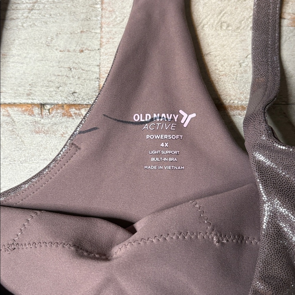 Old Navy Active Metallic Bronze Sports Bra 4X - Picture 5 of 15